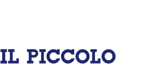 a blue and white logo with the words all piccolo