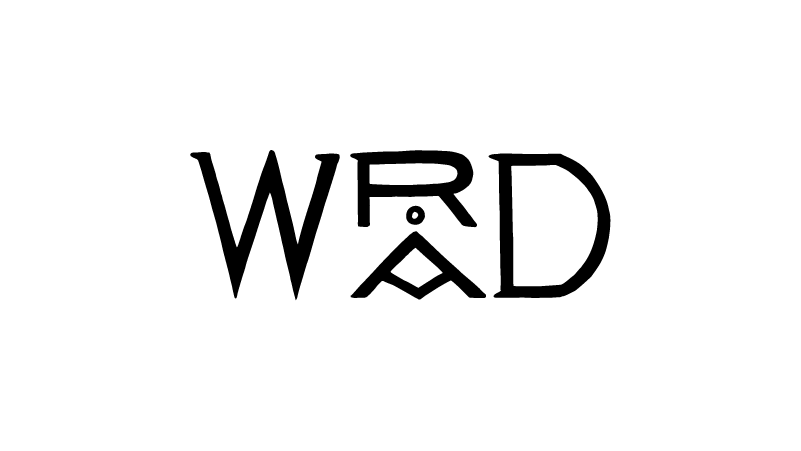 a black and white photo of the word w r d